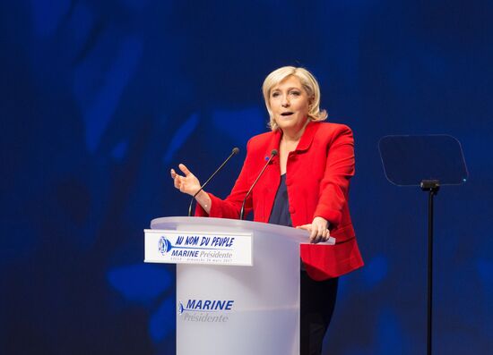 Rally in support of French presidential candidate Marine Le Pen in Lille