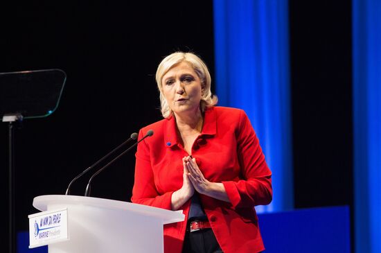 Rally in support of French presidential candidate Marine Le Pen in Lille