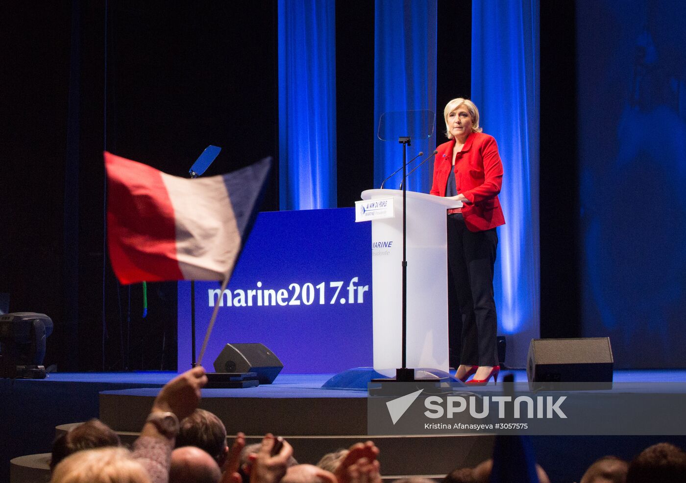 Rally in support of French presidential candidate Marine Le Pen in Lille