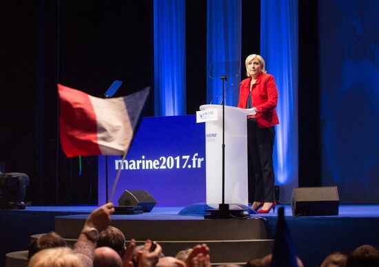 Rally in support of French presidential candidate Marine Le Pen in Lille