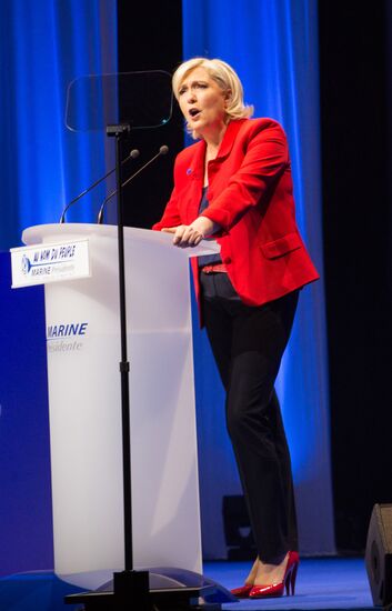 Rally in support of French presidential candidate Marine Le Pen in Lille