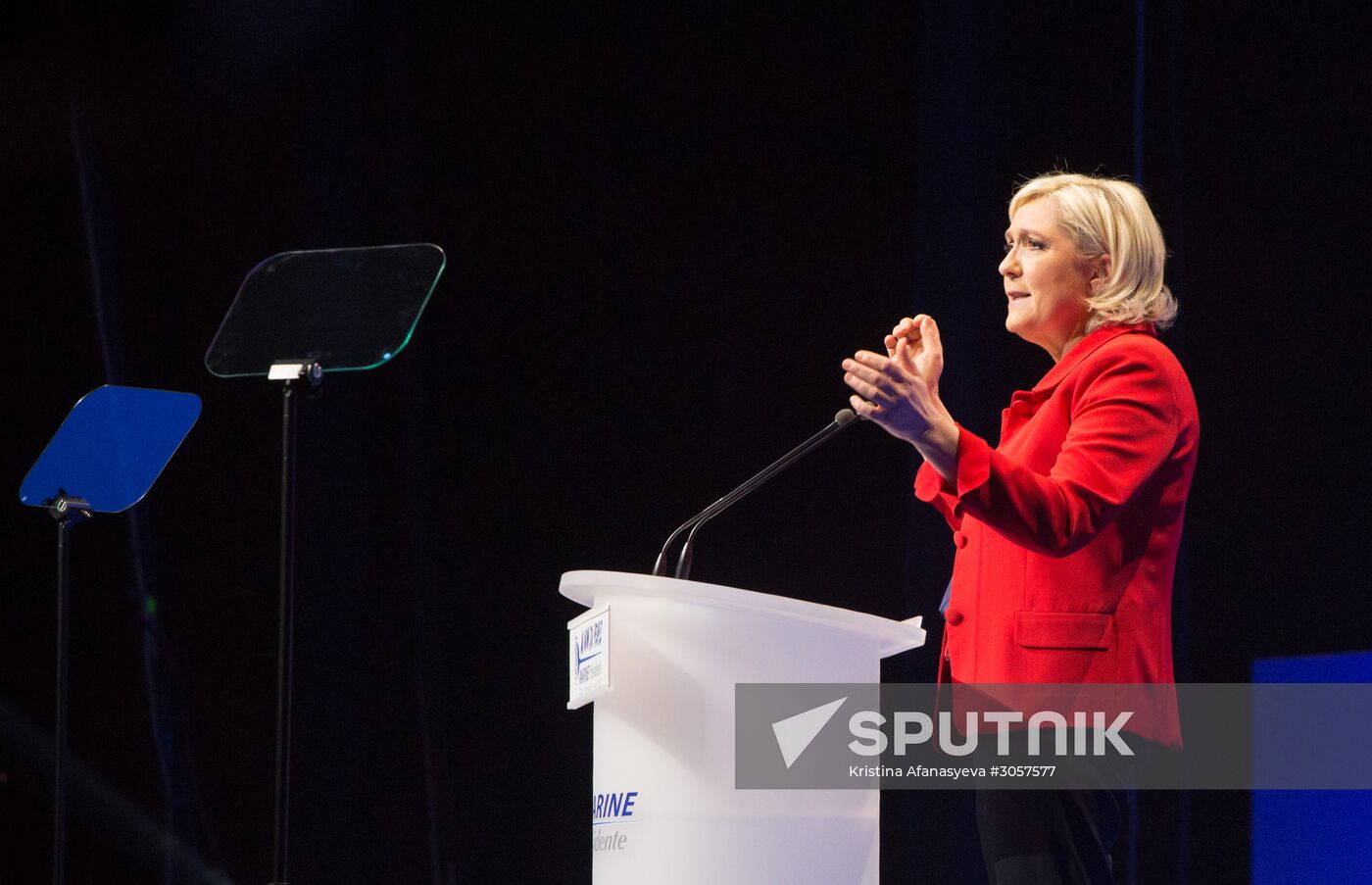 Rally in support of French presidential candidate Marine Le Pen in Lille