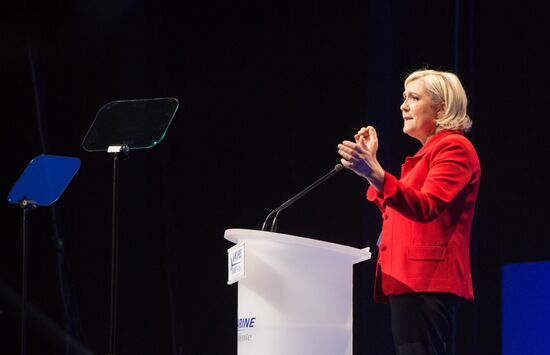 Rally in support of French presidential candidate Marine Le Pen in Lille