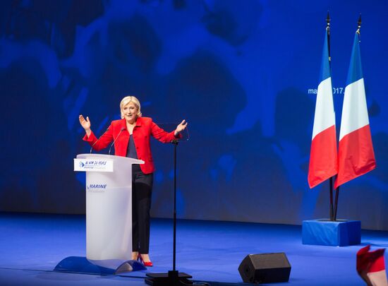 Rally in support of French presidential candidate Marine Le Pen in Lille