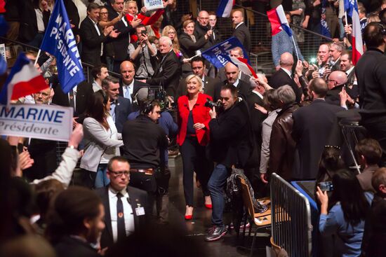 Rally in support of French presidential candidate Marine Le Pen in Lille