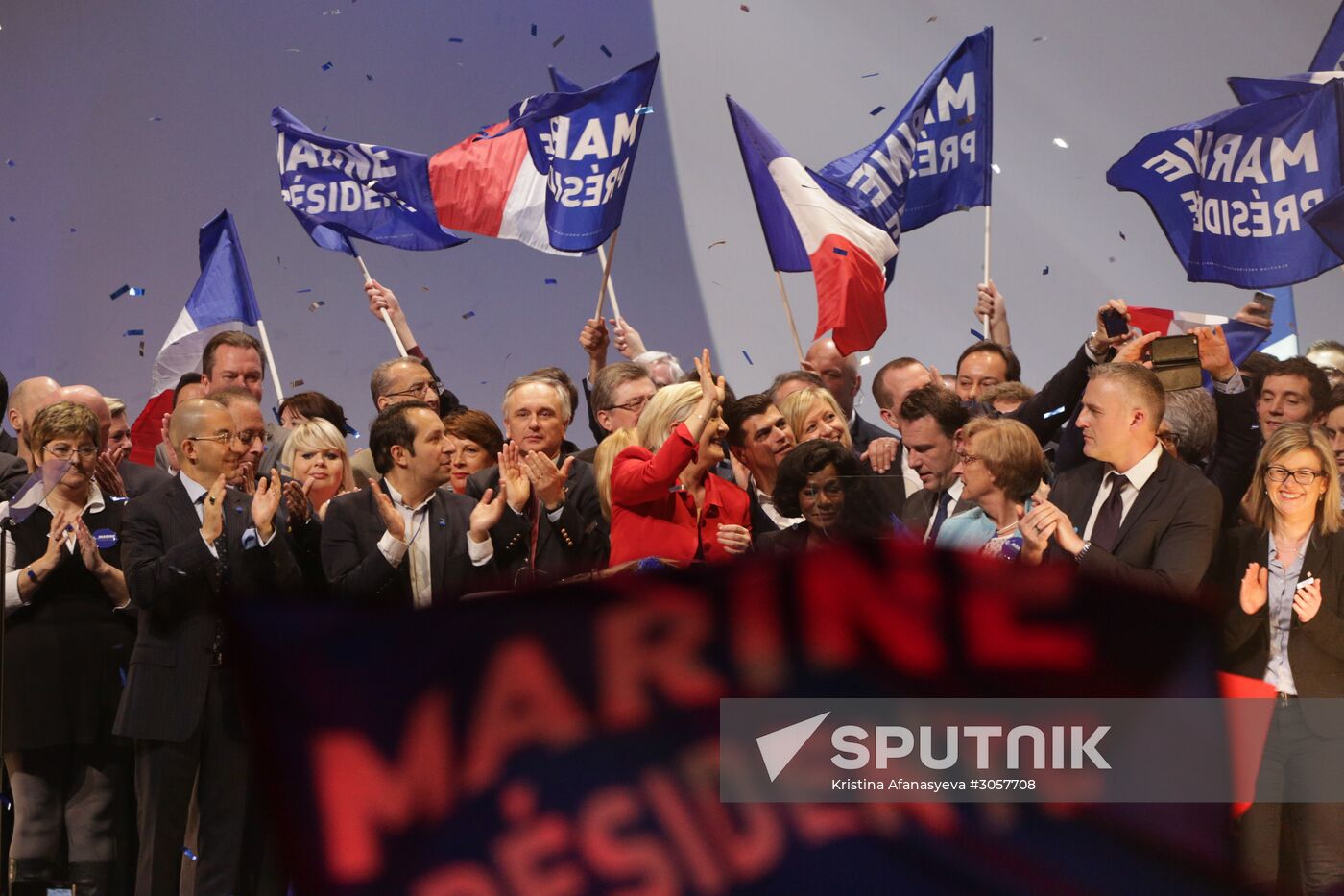 Rally in support of French presidential candidate Marine Le Pen in Lille