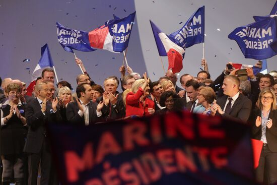 Rally in support of French presidential candidate Marine Le Pen in Lille