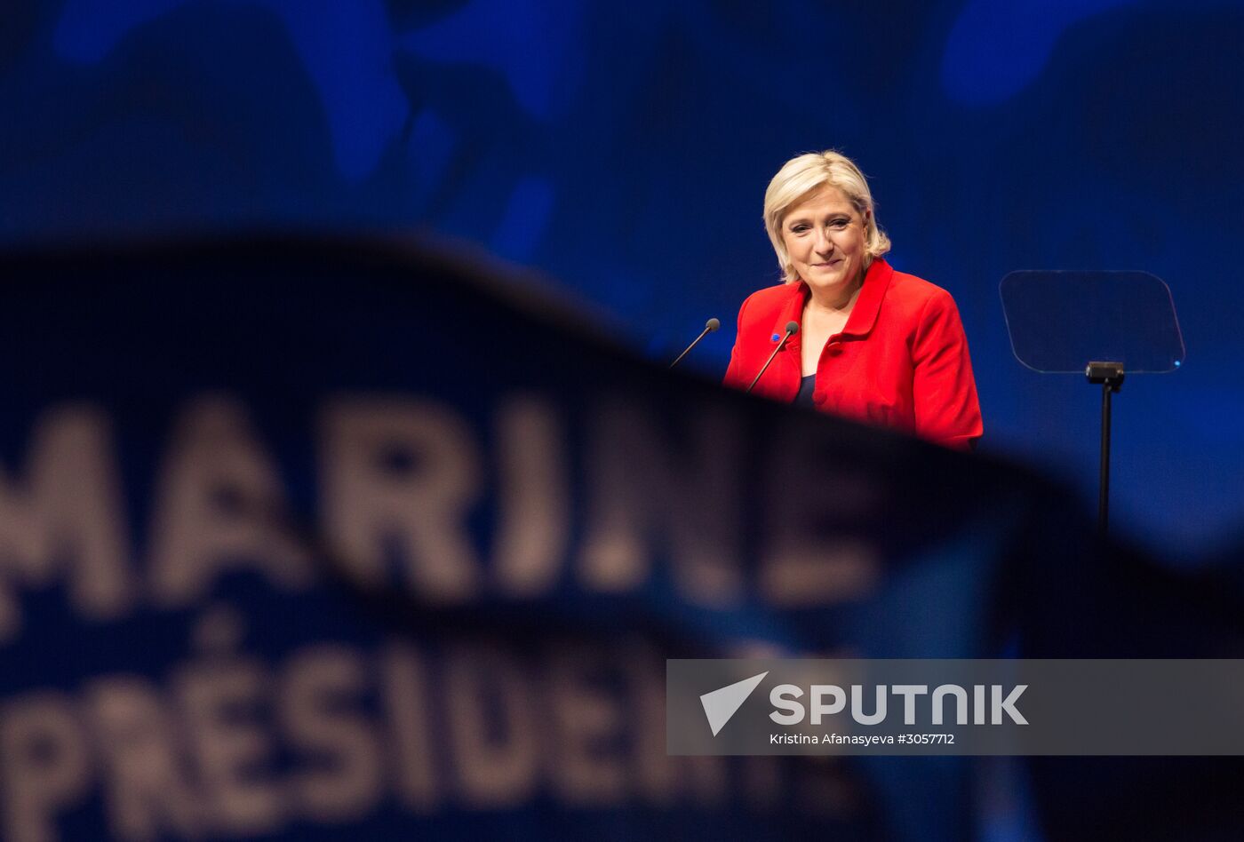 Rally in support of French presidential candidate Marine Le Pen in Lille