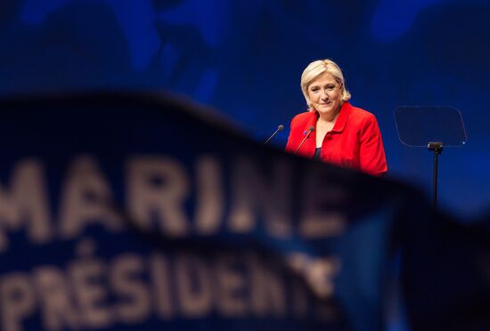 Rally in support of French presidential candidate Marine Le Pen in Lille