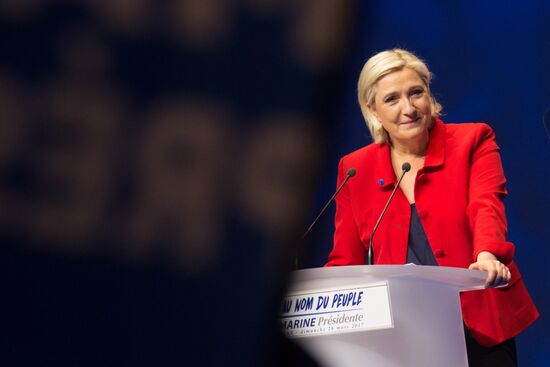 Rally in support of French presidential candidate Marine Le Pen in Lille