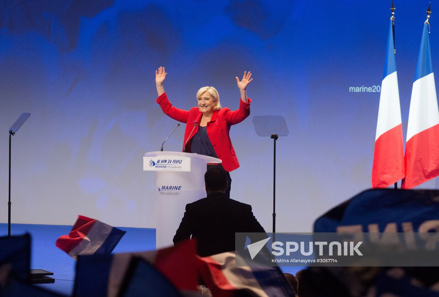 Rally in support of French presidential candidate Marine Le Pen in Lille