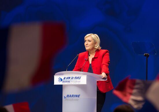 Rally in support of French presidential candidate Marine Le Pen in Lille