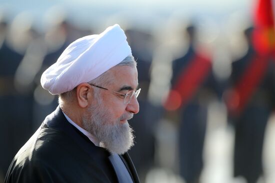 Iranian President Hassan Rouhani arrives in Moscow