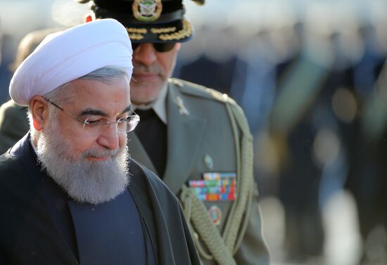 Iranian President Hassan Rouhani arrives in Moscow