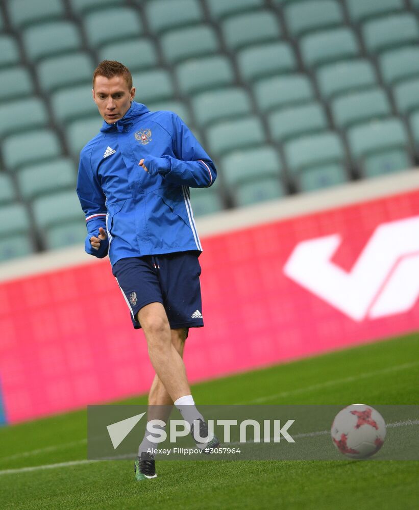 Training session by Russian national football team