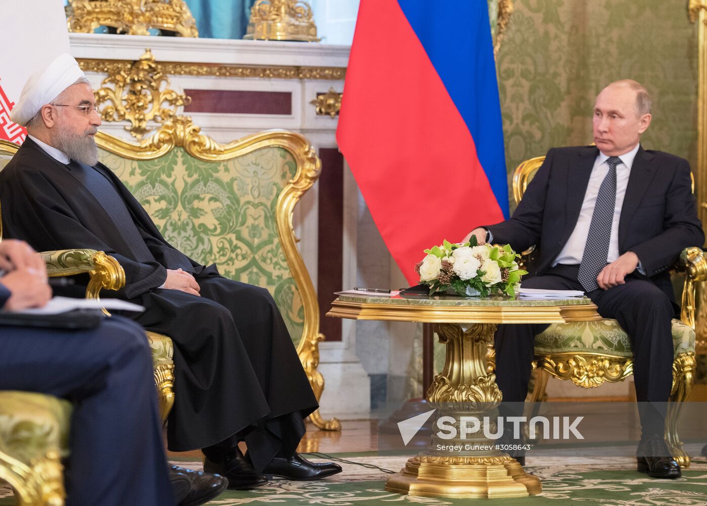 Vladimir Putin meets with Iranian President Hassan Rouhani