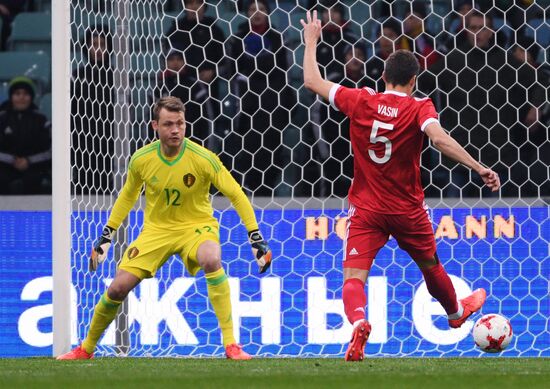 Football friendly Russia vs. Belgium