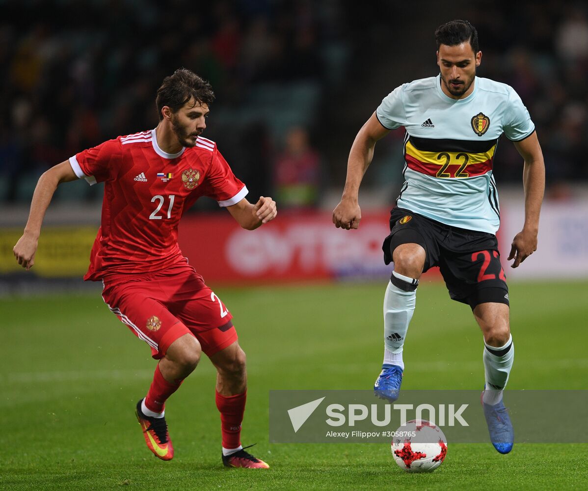 Football friendly Russia vs. Belgium