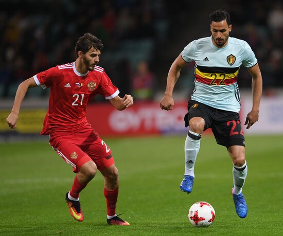 Football friendly Russia vs. Belgium