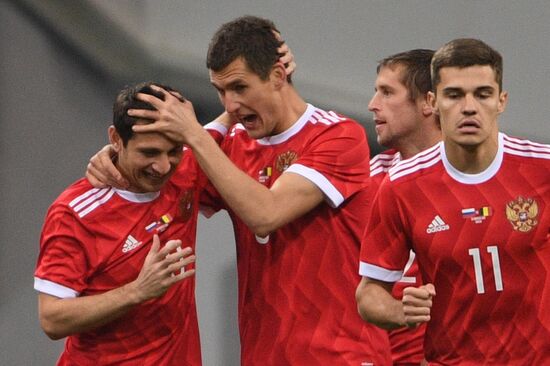Football friendly Russia vs. Belgium
