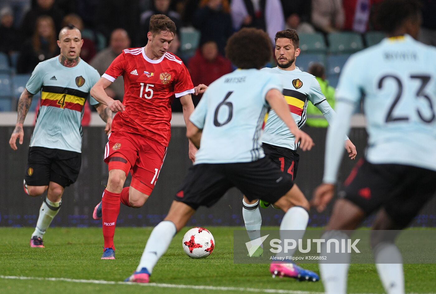 Football friendly Russia vs. Belgium