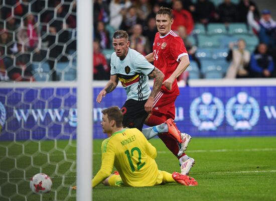 Football friendly Russia vs. Belgium