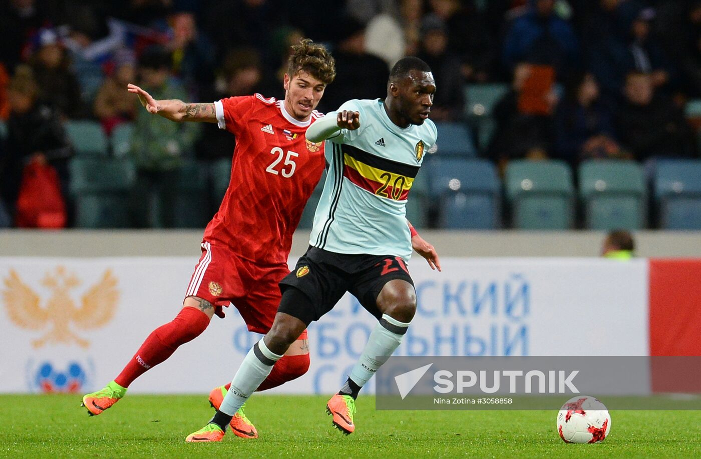 Football friendly Russia vs. Belgium