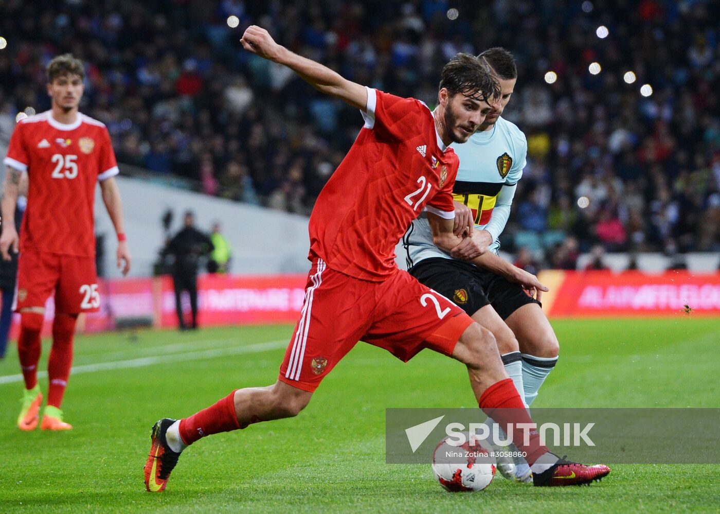 Football friendly Russia vs. Belgium