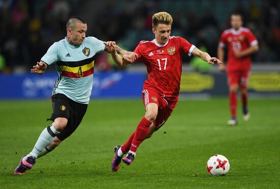 Football friendly Russia vs. Belgium