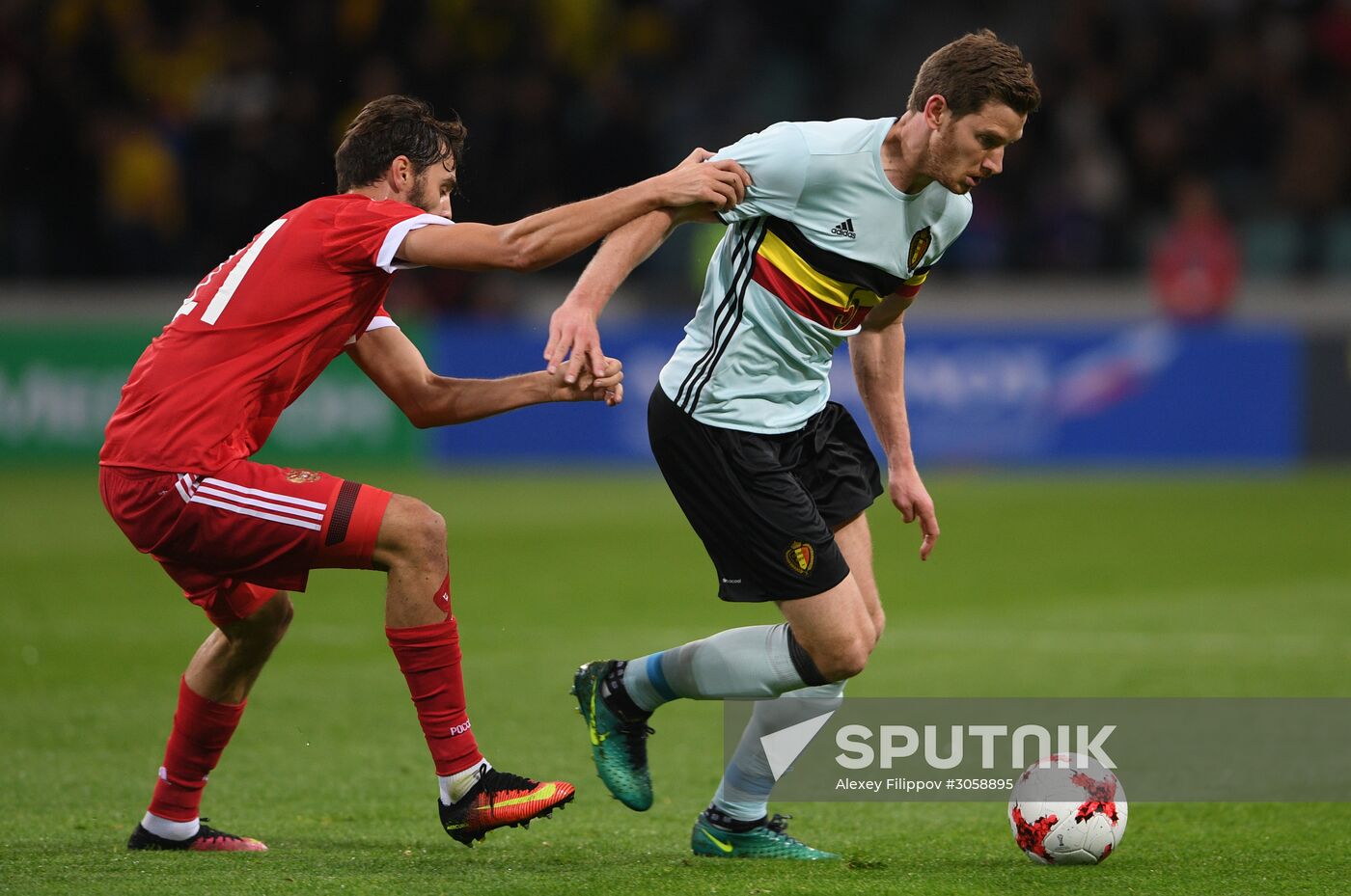 Football friendly Russia vs. Belgium