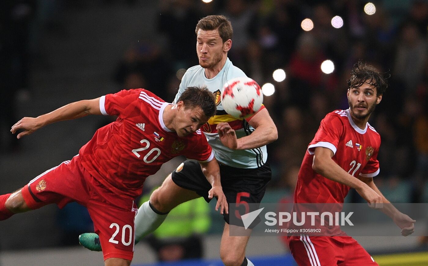 Football friendly Russia vs. Belgium