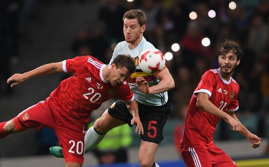 Football friendly Russia vs. Belgium