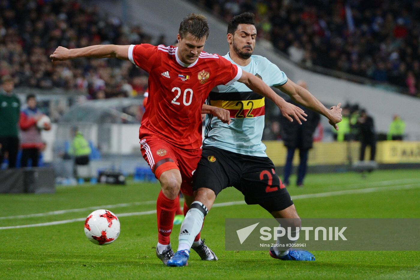 Football friendly Russia vs. Belgium