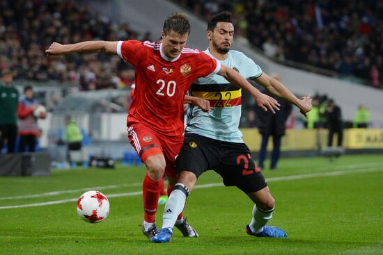 Football friendly Russia vs. Belgium