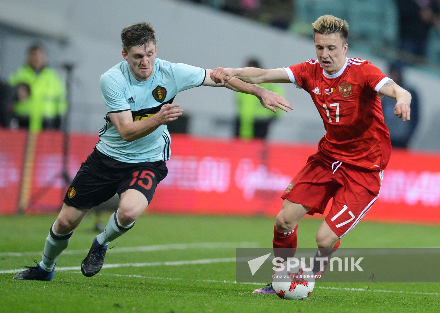Football friendly Russia vs. Belgium