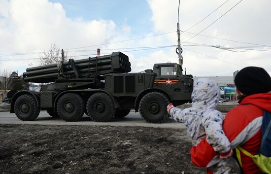 Victory Day Parade rehearsal in Yekaterinburg