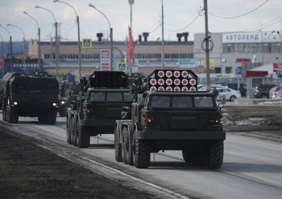 Victory Day Parade rehearsal in Yekaterinburg