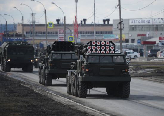 Victory Day Parade rehearsal in Yekaterinburg