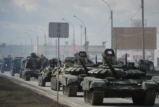 Victory Day Parade rehearsal in Yekaterinburg