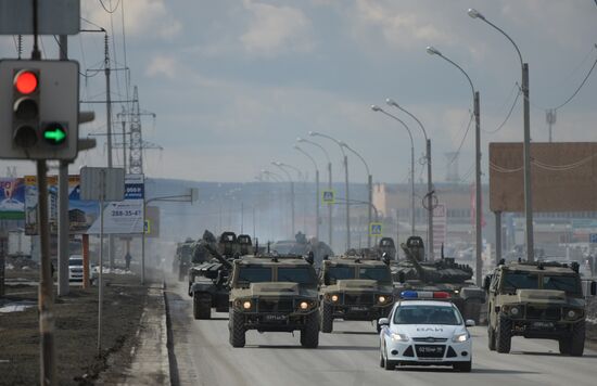 Victory Day Parade rehearsal in Yekaterinburg