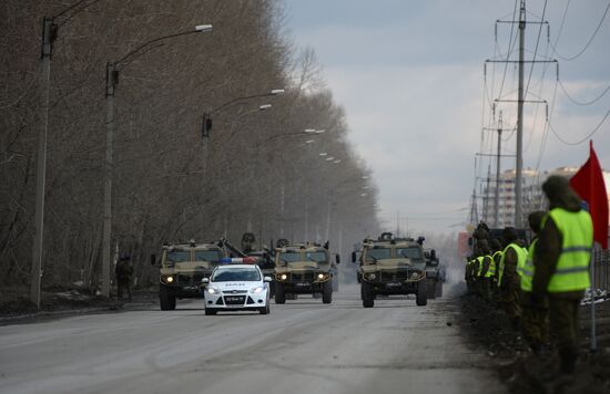 Victory Day Parade rehearsal in Yekaterinburg