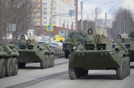 Victory Day Parade rehearsal in Yekaterinburg