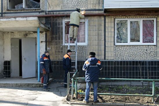 Donetsk shelling aftermath