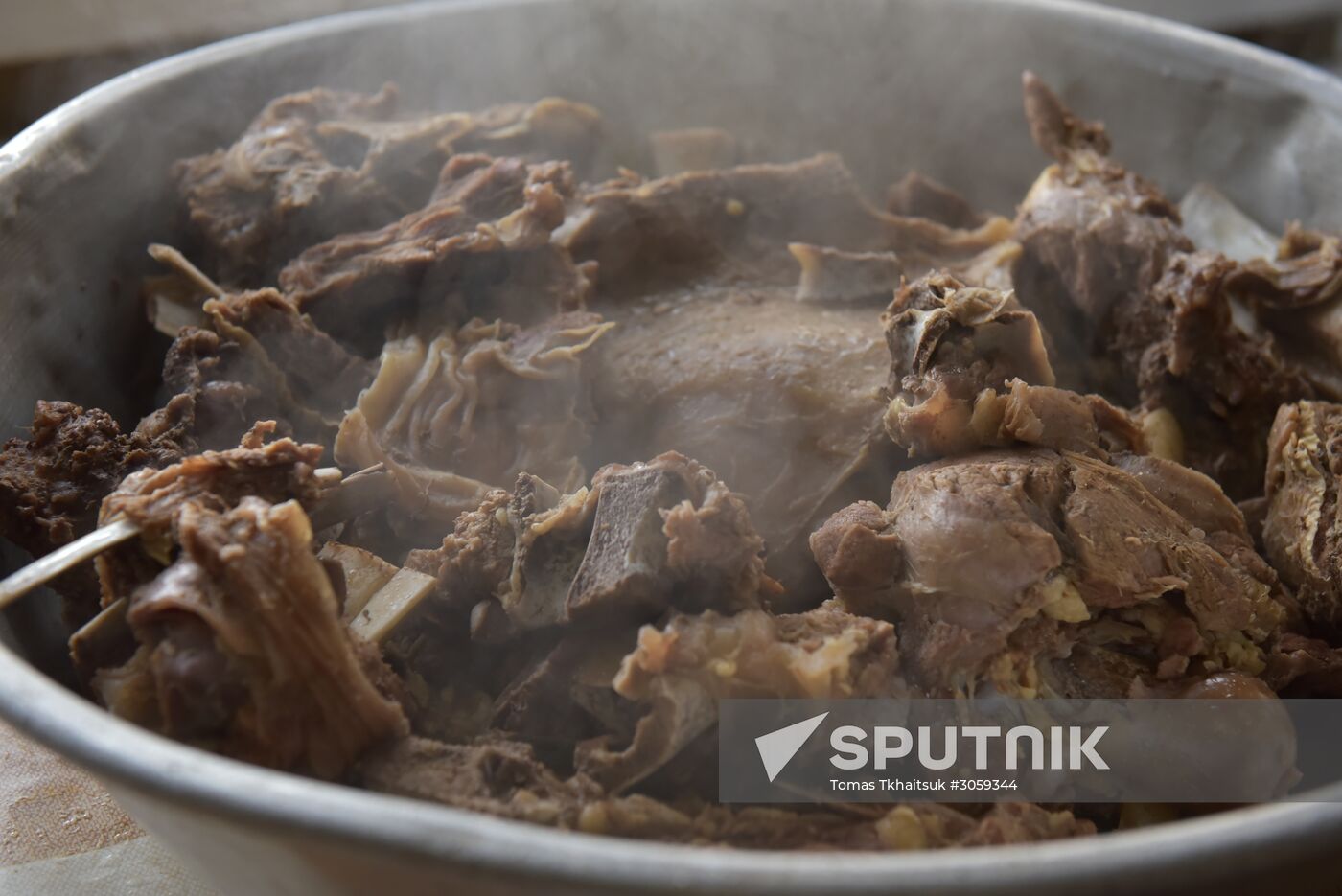 Cooking meat in Abkhazia