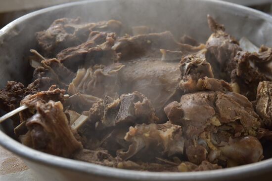 Cooking meat in Abkhazia