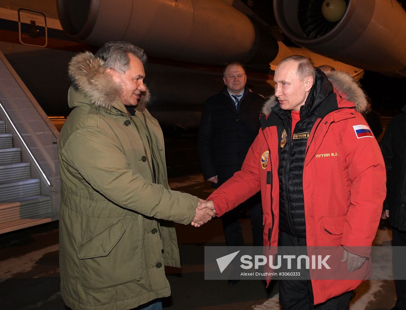 Russian President Vladimir Putin attends The Arctic: Territory of Dialogue forum