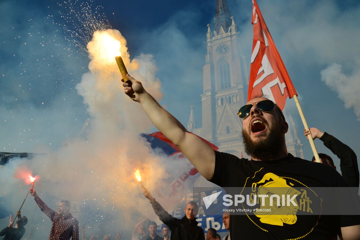 Rally in support of Serbian presidential candidate Vojislav Seselj