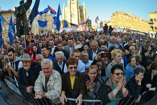 Rally in support of Serbian presidential candidate Vojislav Seselj
