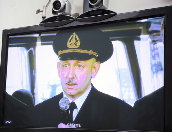 Russian President Vladimir Putin holds video conference on the first voyage of Arctic gas tanker to Sabetta port