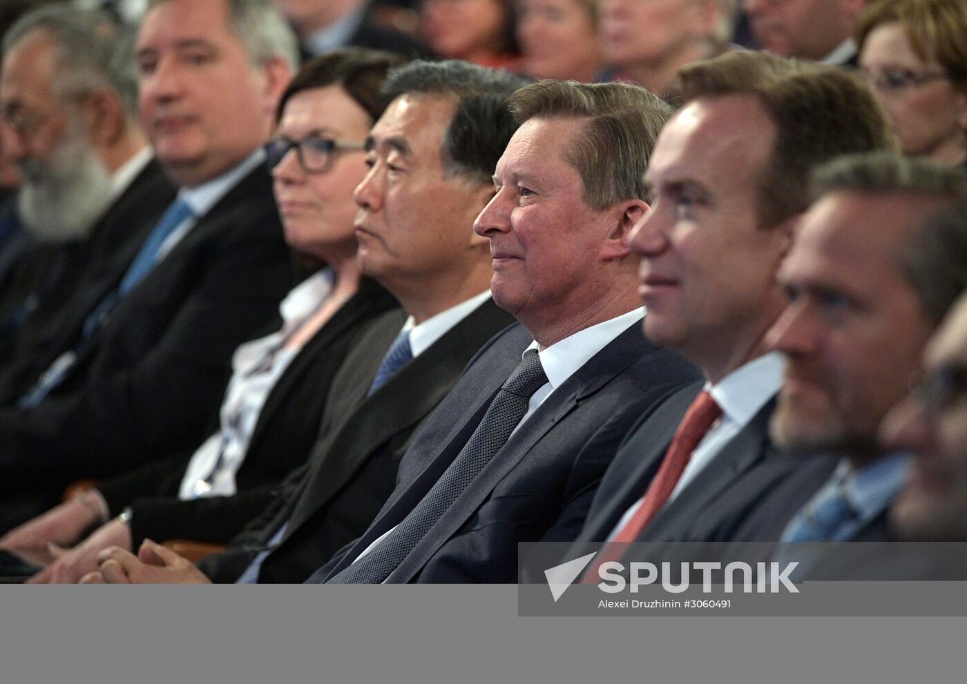 Russian President Vladimir Putin attends The Arctic: Territory of Dialogue forum